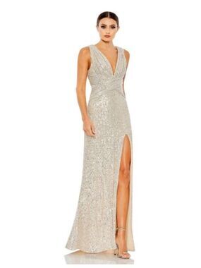 NWT Mac Duggal Wrap Waist Sequin Dress - size 2